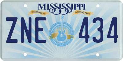 MS license plate ZNE434