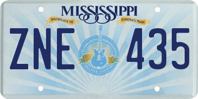 MS license plate ZNE435