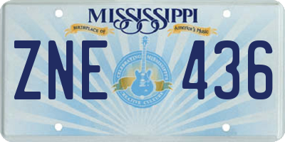 MS license plate ZNE436