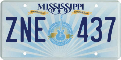 MS license plate ZNE437