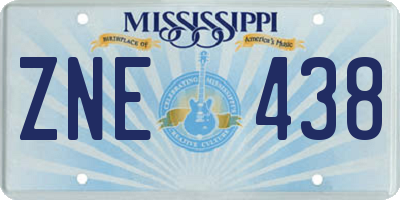MS license plate ZNE438