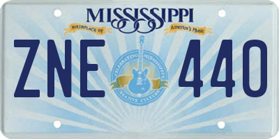 MS license plate ZNE440