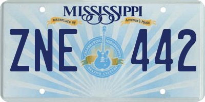 MS license plate ZNE442