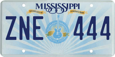 MS license plate ZNE444