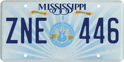 MS license plate ZNE446