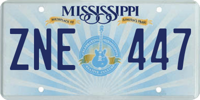 MS license plate ZNE447