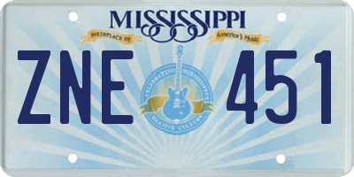 MS license plate ZNE451