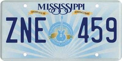 MS license plate ZNE459