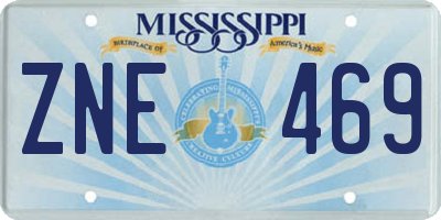 MS license plate ZNE469