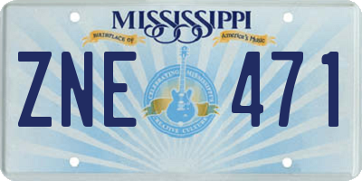 MS license plate ZNE471
