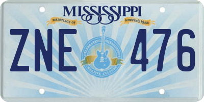 MS license plate ZNE476