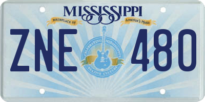 MS license plate ZNE480