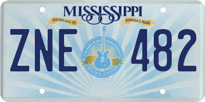 MS license plate ZNE482