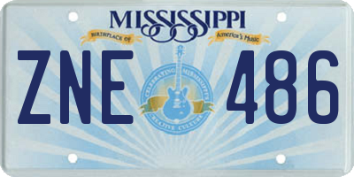 MS license plate ZNE486