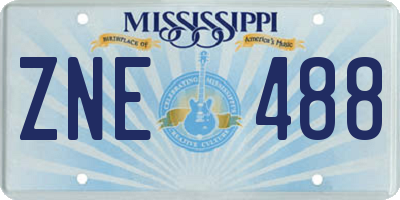 MS license plate ZNE488