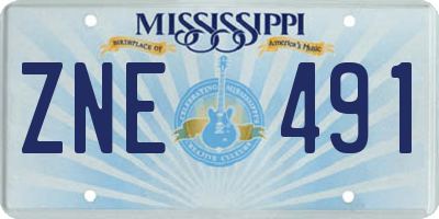 MS license plate ZNE491
