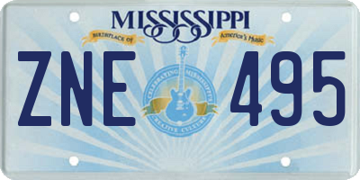 MS license plate ZNE495