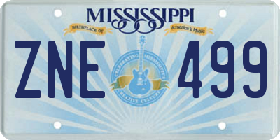 MS license plate ZNE499