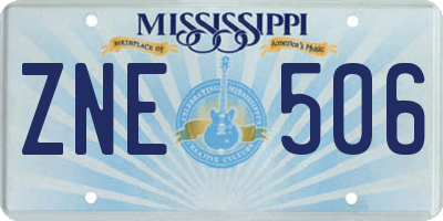 MS license plate ZNE506