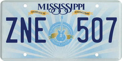 MS license plate ZNE507