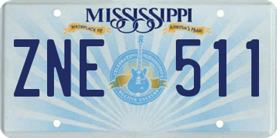 MS license plate ZNE511