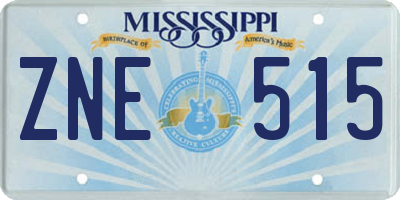 MS license plate ZNE515
