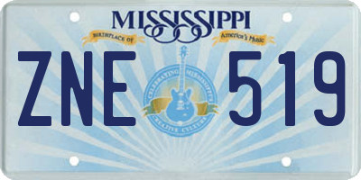 MS license plate ZNE519
