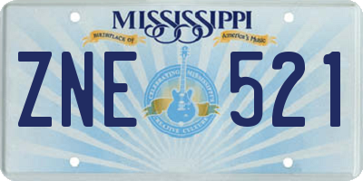MS license plate ZNE521