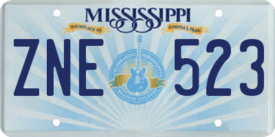 MS license plate ZNE523