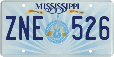 MS license plate ZNE526