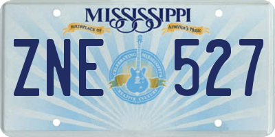 MS license plate ZNE527