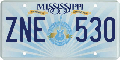 MS license plate ZNE530