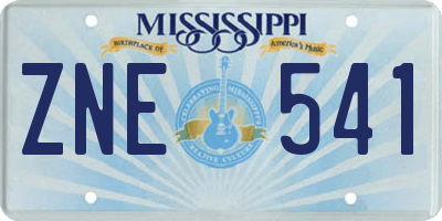 MS license plate ZNE541