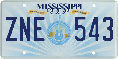 MS license plate ZNE543