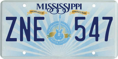 MS license plate ZNE547