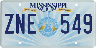 MS license plate ZNE549