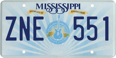 MS license plate ZNE551