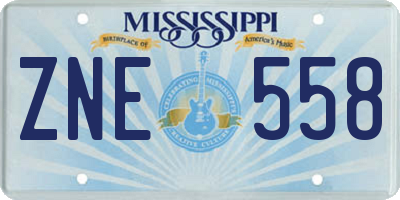 MS license plate ZNE558