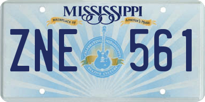 MS license plate ZNE561