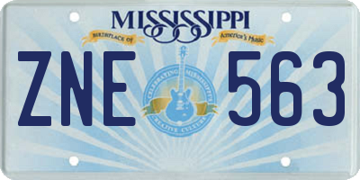 MS license plate ZNE563
