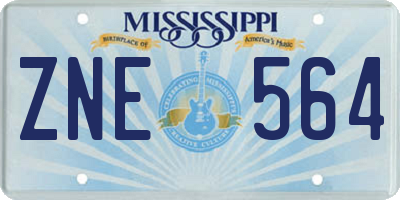 MS license plate ZNE564