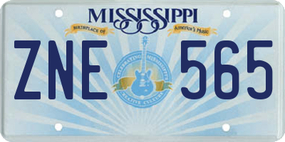 MS license plate ZNE565