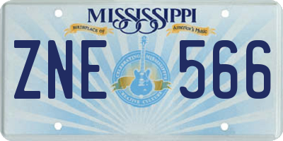 MS license plate ZNE566