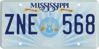MS license plate ZNE568