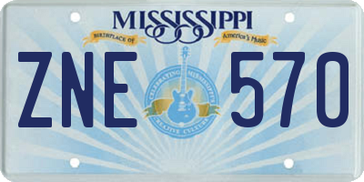 MS license plate ZNE570