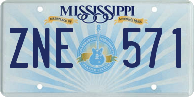 MS license plate ZNE571