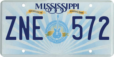 MS license plate ZNE572