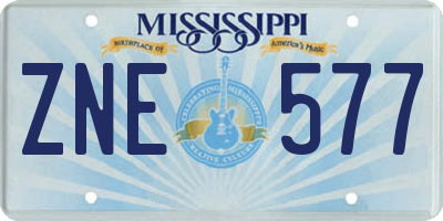 MS license plate ZNE577