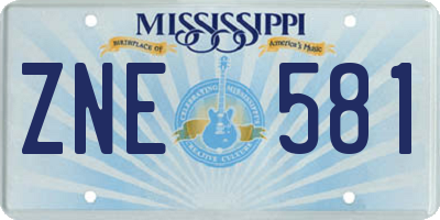 MS license plate ZNE581