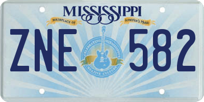 MS license plate ZNE582